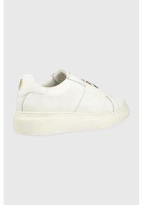U.S. Polo Assn. sneakersy skórzane kolor biały. Nosek buta: okrągły. Kolor: biały. Materiał: skóra. Obcas: na platformie #2