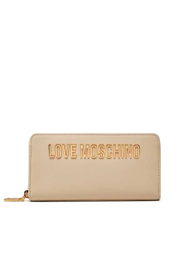 Love Moschino - LOVE MOSCHINO Duży Portfel Damski JC5611PP1MKD0110 Beżowy. Kolor: beżowy. Materiał: skóra