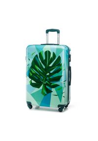 Wittchen - Duża walizka z ABS-u z nadrukiem zielono-niebieska. Kolor: niebieski, wielokolorowy, zielony. Materiał: guma. Wzór: nadruk. Styl: wakacyjny #9
