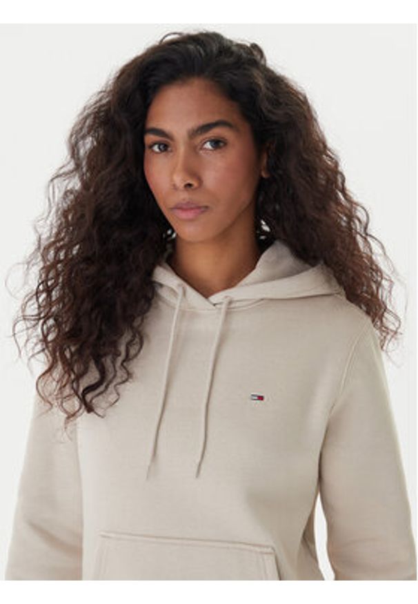 Tommy Jeans Bluza Flag DW0DW19958 Beżowy Regular Fit. Kolor: beżowy. Materiał: bawełna
