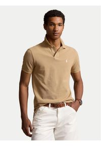 Polo Ralph Lauren Polo 710536856379 Beżowy Slim Fit. Typ kołnierza: polo. Kolor: beżowy. Materiał: bawełna