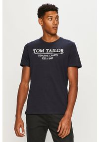 Tom Tailor Denim - T-shirt. Okazja: na co dzień. Kolor: niebieski. Materiał: denim. Wzór: nadruk. Styl: casual
