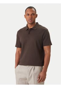 JOOP! Polo Jorge 30101934 Brązowy Slim Fit. Typ kołnierza: polo. Kolor: brązowy. Materiał: bawełna #1
