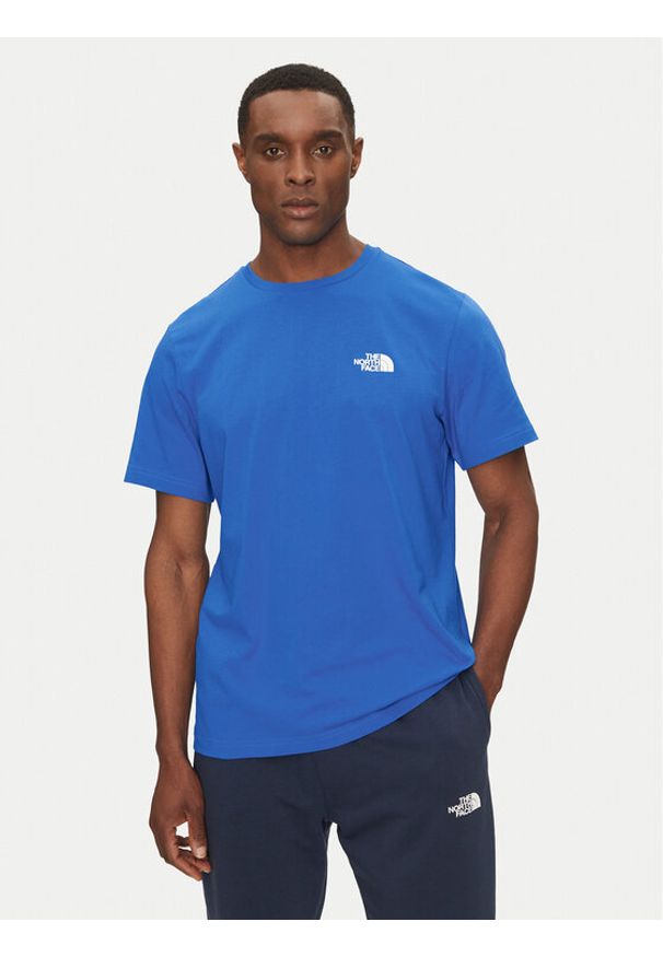 The North Face T-Shirt Simple Dome NF0A87NG Niebieski Regular Fit. Kolor: niebieski. Materiał: syntetyk