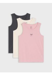 Sinsay - Koszulki bez rękawów 3 pack - wielobarwny. Długość rękawa: bez rękawów #1