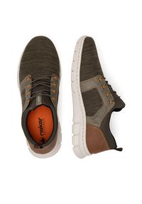 Rieker Półbuty B7796-54 Khaki. Kolor: brązowy. Materiał: materiał #3