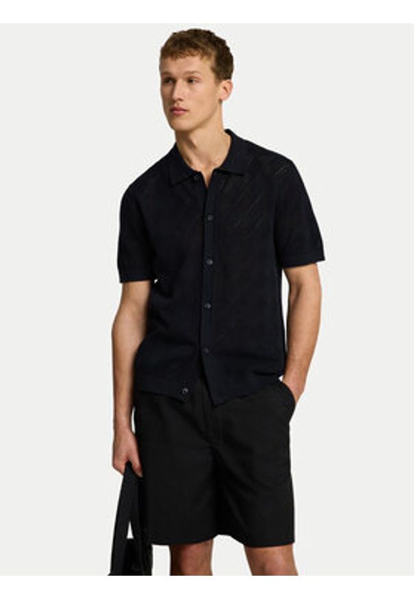 Selected Homme Koszula 16097564 Czarny Regular Fit. Kolor: czarny. Materiał: bawełna