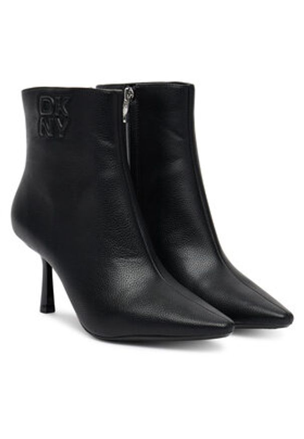 DKNY Botki K3544519 Czarny. Kolor: czarny. Materiał: skóra