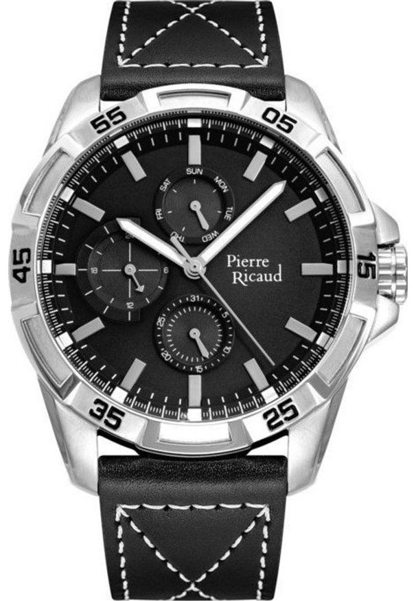 Zegarek Pierre Ricaud Zegarek męski Pierre Ricaud P97263.5214QF czarny. Kolor: czarny