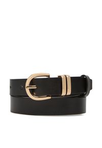 DeeZee Pasek Damski SS23260-A Czarny. Kolor: czarny. Materiał: skóra