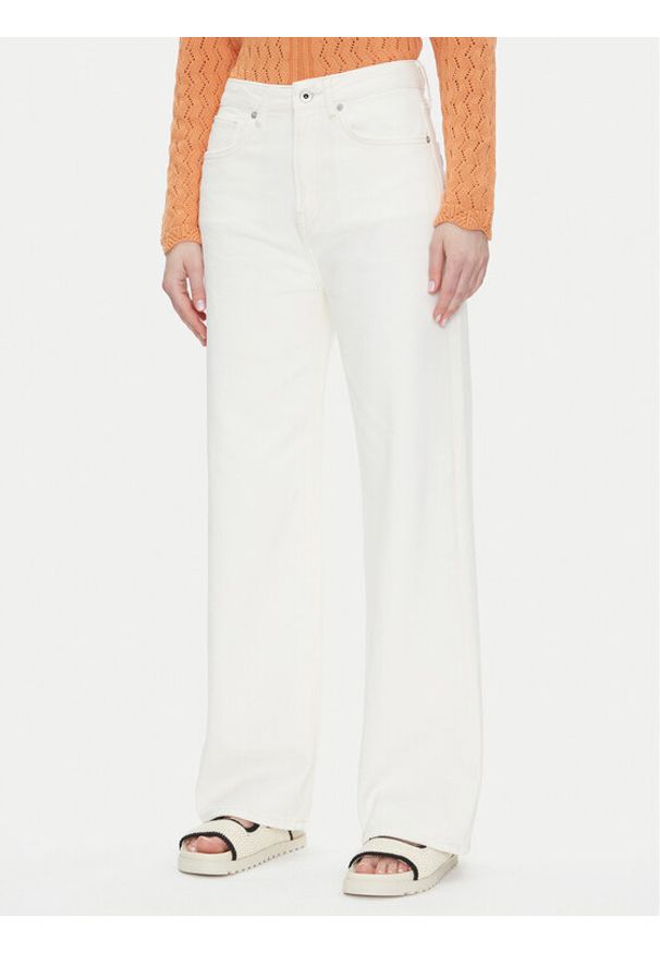 Pepe Jeans Jeansy PL204731 Niebieski Straight Fit. Kolor: biały