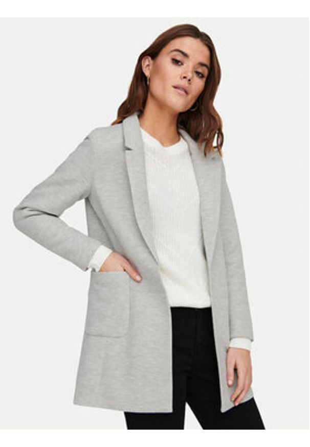 only - ONLY Marynarka Baker 15218396 Szary Regular Fit. Kolor: szary. Materiał: bawełna