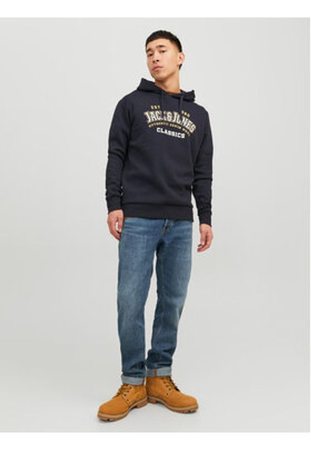 Jack & Jones - Jack&Jones Bluza Logo 12233597 Granatowy Standard Fit. Kolor: niebieski. Materiał: syntetyk