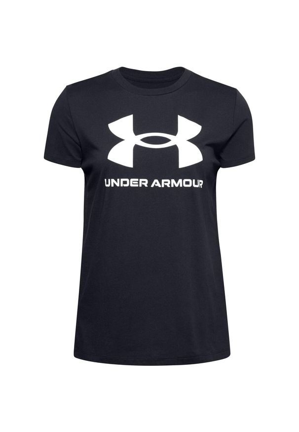 Koszulka damska Under Armour à manches courtes Sportstyle Graphic. Kolor: czarny, wielokolorowy, biały. Sport: fitness