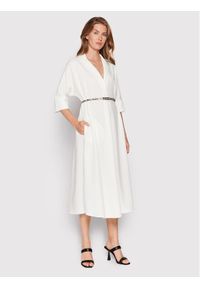 Imperial Sukienka codzienna ACIODEM Biały Regular Fit. Okazja: na co dzień. Kolor: biały. Materiał: syntetyk. Typ sukienki: proste. Styl: casual #1