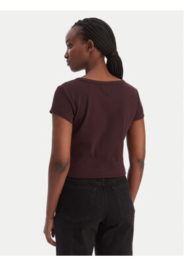 Calvin Klein Jeans T-Shirt LV047C200G Brązowy Slim Fit. Kolor: brązowy. Materiał: bawełna