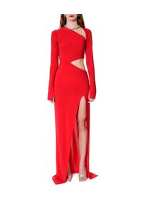 AGGI - Czerwona sukienka maxi z wycięciami Skylar. Kolor: czerwony. Materiał: materiał. Typ sukienki: dopasowane, asymetryczne. Długość: maxi #5
