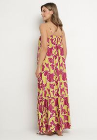 Born2be - Jasnozielona Rozkloszowana Sukienka na Ramiączkach z Wiskozowej Tkaniny w Kwiaty Sepelvia. Okazja: na co dzień. Typ kołnierza: dekolt w kształcie V. Kolor: zielony. Materiał: tkanina, wiskoza. Długość rękawa: na ramiączkach. Wzór: kwiaty. Sezon: lato. Styl: casual, elegancki #7