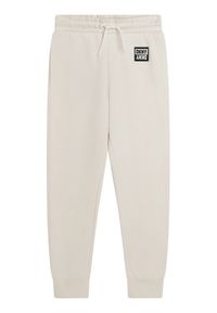 DKNY Spodnie dresowe D34A85 S Biały Regular Fit. Kolor: biały. Materiał: bawełna