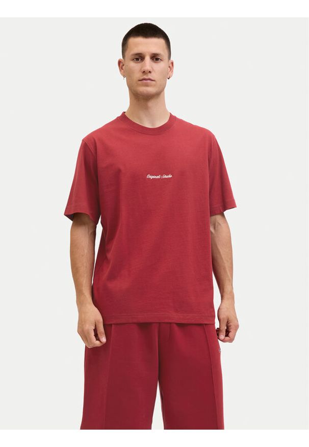 Jack & Jones - Jack&Jones T-Shirt Norrebro 12282892 Czerwony Relaxed Fit. Kolor: czerwony. Materiał: bawełna