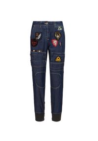 Aeronautica Militare - Spodnie jeansowe cargo AERONAUTICA MILITARE. Materiał: jeans. Wzór: aplikacja #1