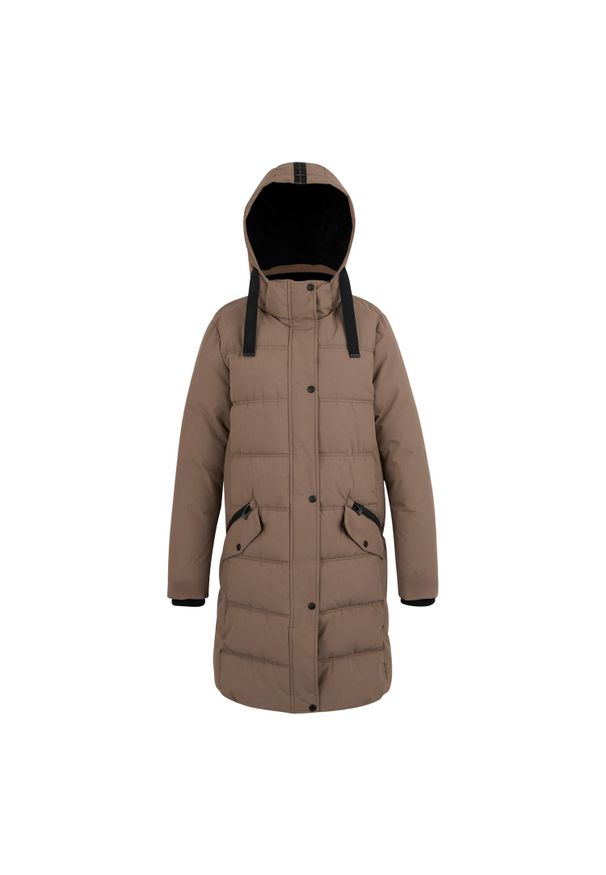 Regatta - Kurtka Ocieplana Damska Eryn. Kolor: czarny, wielokolorowy, brązowy, zielony. Materiał: puch. Sport: turystyka piesza