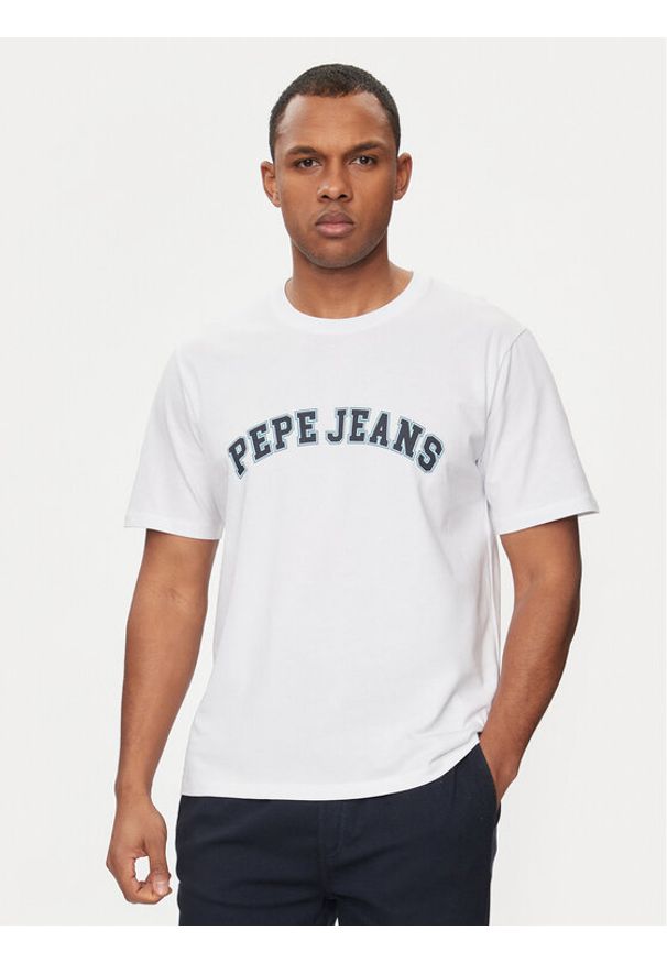 Pepe Jeans T-Shirt Clement PM509220 Écru Regular Fit. Materiał: bawełna