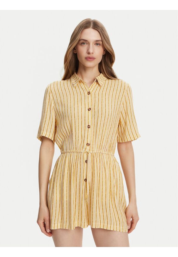 Roxy Kombinezon ERJWO03018 Żółty. Kolor: żółty. Materiał: wiskoza