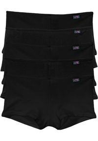 bonprix - Figi panty (5 par). Kolor: czarny. Materiał: materiał. Wzór: gładki, aplikacja, kwiaty #1