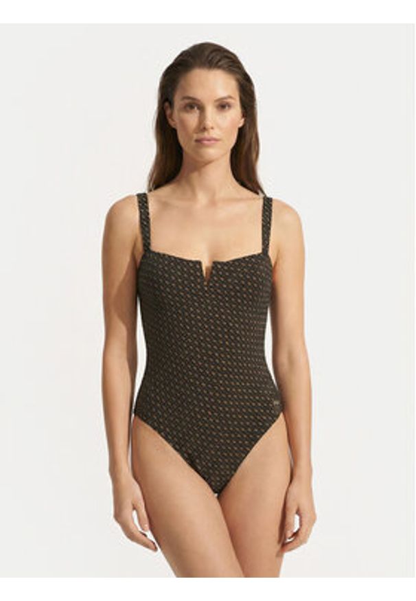 BOSS Strój kąpielowy Monogram 50556655 Czarny. Kolor: czarny. Materiał: syntetyk