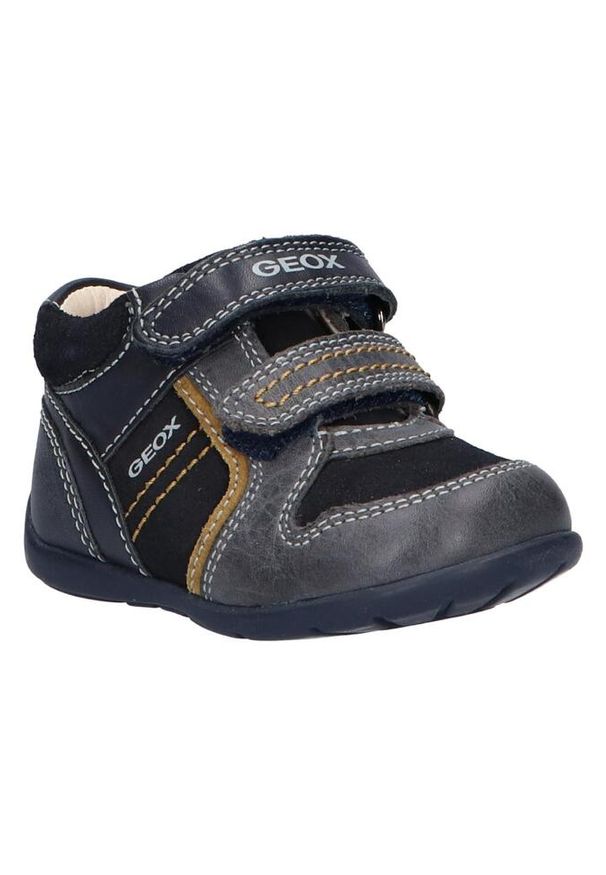 Geox - Buty GEOX B KAYTAN B Niebieski. Okazja: na co dzień. Kolor: niebieski. Materiał: tkanina, skóra