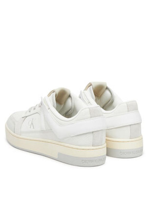 Calvin Klein Jeans Sneakersy Basket Cup Low Laceup Lth Mix YM0YM01308 Biały. Kolor: biały. Materiał: skóra