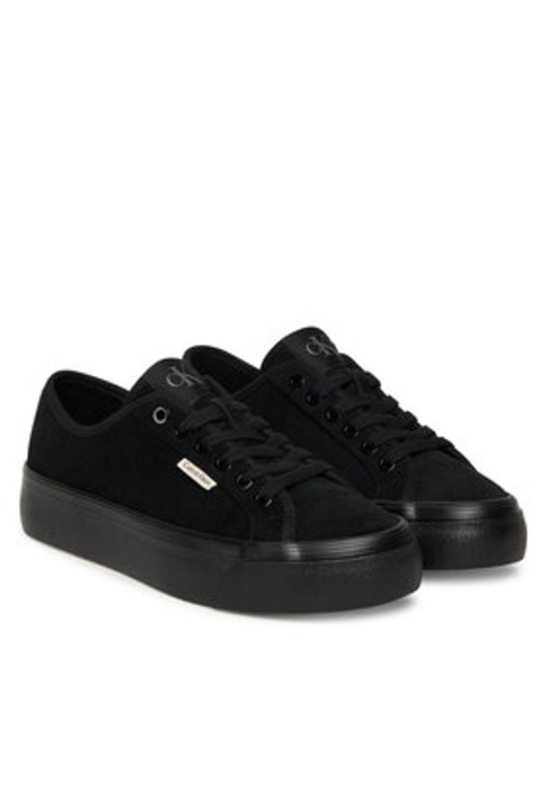 Calvin Klein Sneakersy Vulc Flatf Lace Up Sue/Wl Ck YW0YW02000 Czarny. Kolor: czarny. Materiał: skóra, zamsz