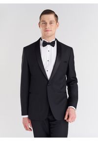 Pako Lorente - PAKO LORENTE – Czarna marynarka smokingowa. Okazja: na wesele, na ślub cywilny. Kolor: czarny #9