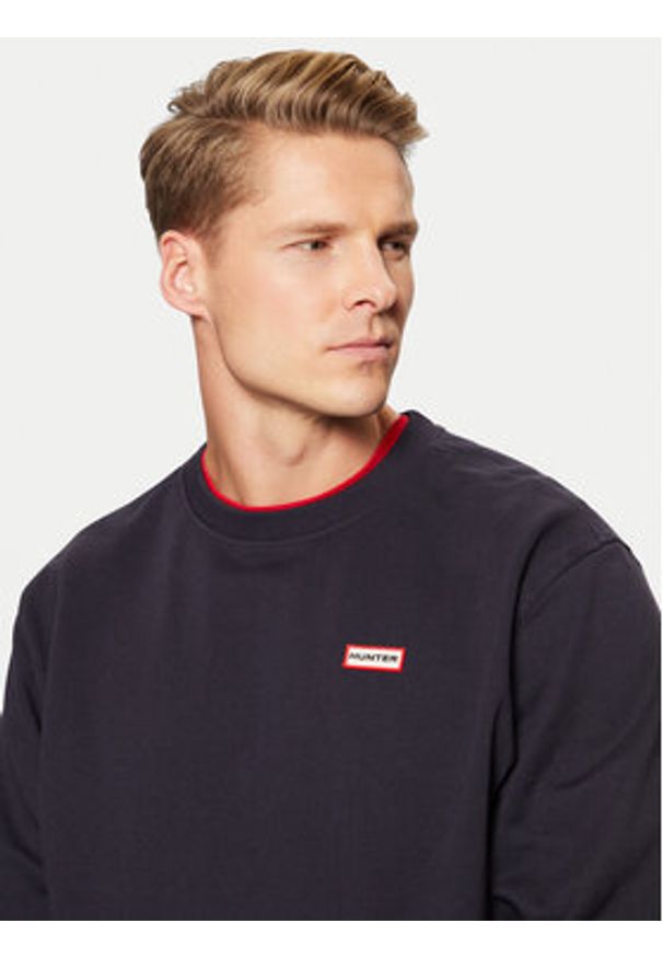 Hunter Bluza Victor HARM0040242 Granatowy Regular Fit. Kolor: niebieski. Materiał: bawełna