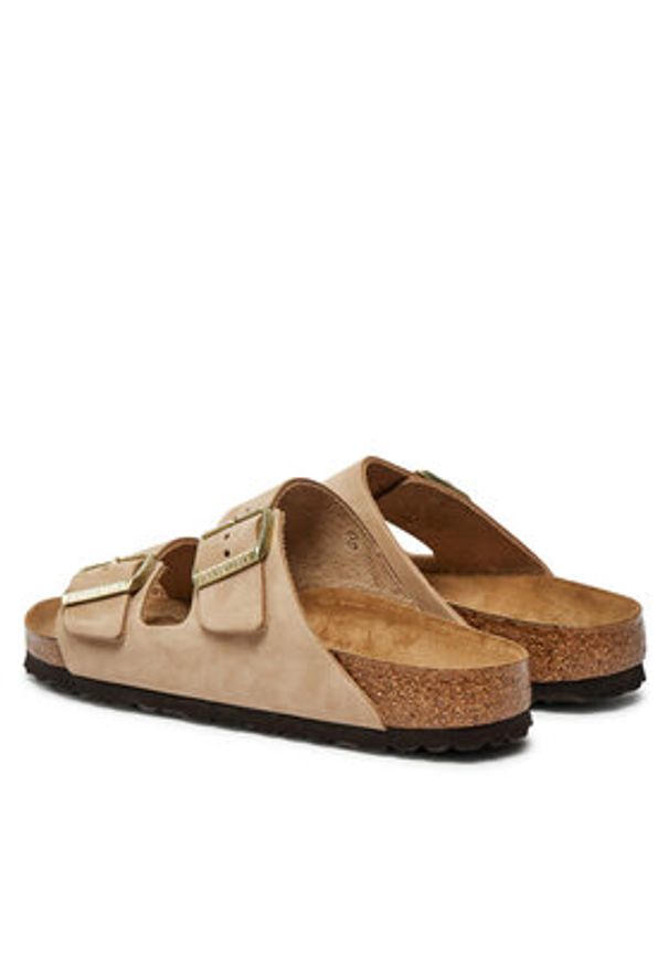 Birkenstock Klapki Arizona 1019016 Beżowy. Kolor: beżowy. Materiał: nubuk, skóra