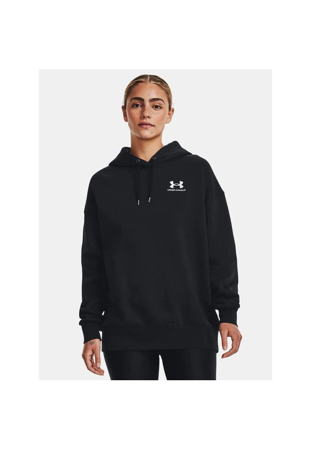 Under Armour - Bluza fitness damska UNDER ARMOUR Icon Fleece Oversized Hoodie z kapturem. Typ kołnierza: kaptur. Kolor: czarny. Sport: fitness