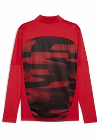 Puma - Męska bluza przedmeczowa z zamkiem 1/4 AC Milan PUMA For All Time Red Black. Kolor: czerwony, wielokolorowy, czarny. Długość rękawa: długi rękaw. Długość: długie