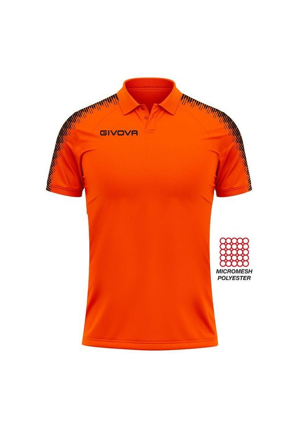 Polo Givova Club. Typ kołnierza: polo. Kolor: pomarańczowy