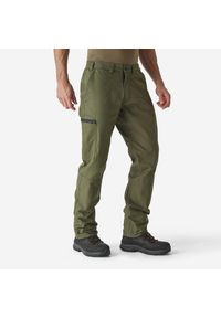 SOLOGNAC - Spodnie outdoor Solognac Steppe 100 V2. Kolor: zielony. Materiał: bawełna, poliester, materiał. Sport: outdoor