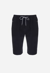 Born2be - Granatowe Szorty Casual z Wiązaniem i Gumką w Pasie Nasine. Okazja: na co dzień. Kolor: niebieski. Styl: casual #5