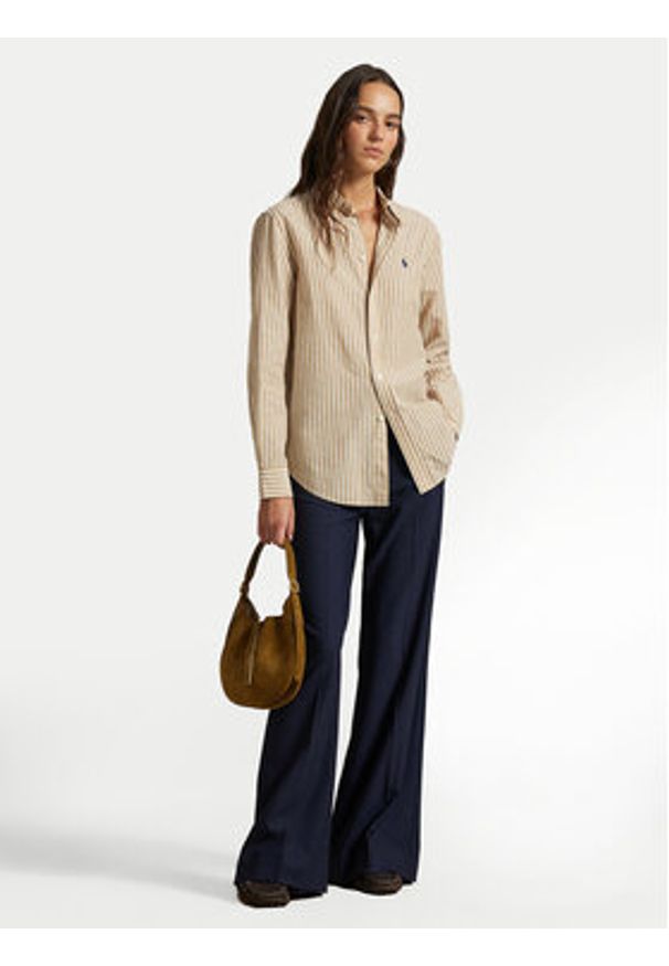 Polo Ralph Lauren Koszula 211971514501 Beżowy Classic Fit. Typ kołnierza: polo. Kolor: beżowy. Materiał: bawełna