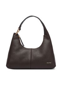 Calvin Klein Torebka Slouchy Leather Shoulder Bag LV04F3657G Brązowy. Kolor: brązowy. Materiał: skórzane #1