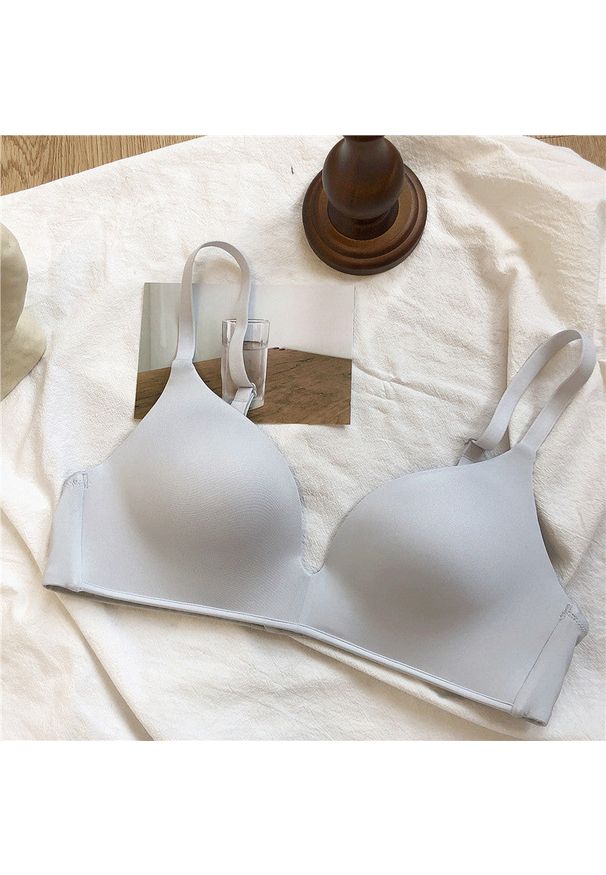 Intica - Biustonosz bezszwowy bez fiszbin elastyczny na co dzień Adrienne. Kolor: szary. Materiał: materiał