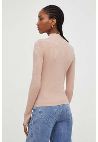 Answear Lab sweter damski kolor beżowy lekki z półgolfem. Kolor: beżowy. Długość rękawa: długi rękaw. Długość: długie. Styl: wakacyjny #3