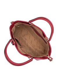 Wittchen - Torebka kuferek z ekoskóry zaokrąglona. Kolor: czerwony. Wzór: haft. Dodatki: z haftem. Materiał: skórzane. Styl: casual, elegancki #4