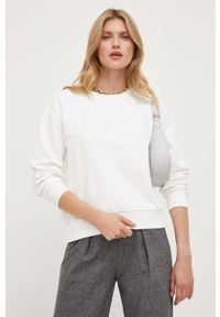 Pinko bluza bawełniana damska kolor beżowy gładka. Kolor: beżowy. Materiał: bawełna. Wzór: gładki #1