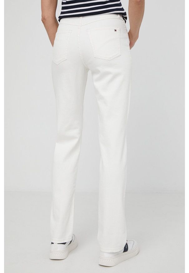 TOMMY HILFIGER - Tommy Hilfiger jeansy New Classic damskie high waist. Stan: podwyższony. Kolor: beżowy