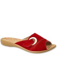 Befado obuwie damskie pu 265D027 czerwone. Okazja: do domu. Kolor: czerwony. Materiał: materiał. Styl: elegancki #1