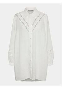 Vero Moda Curve Sukienka koszulowa Chris 10301894 Biały Regular Fit. Kolor: biały. Materiał: syntetyk. Typ sukienki: koszulowe #7